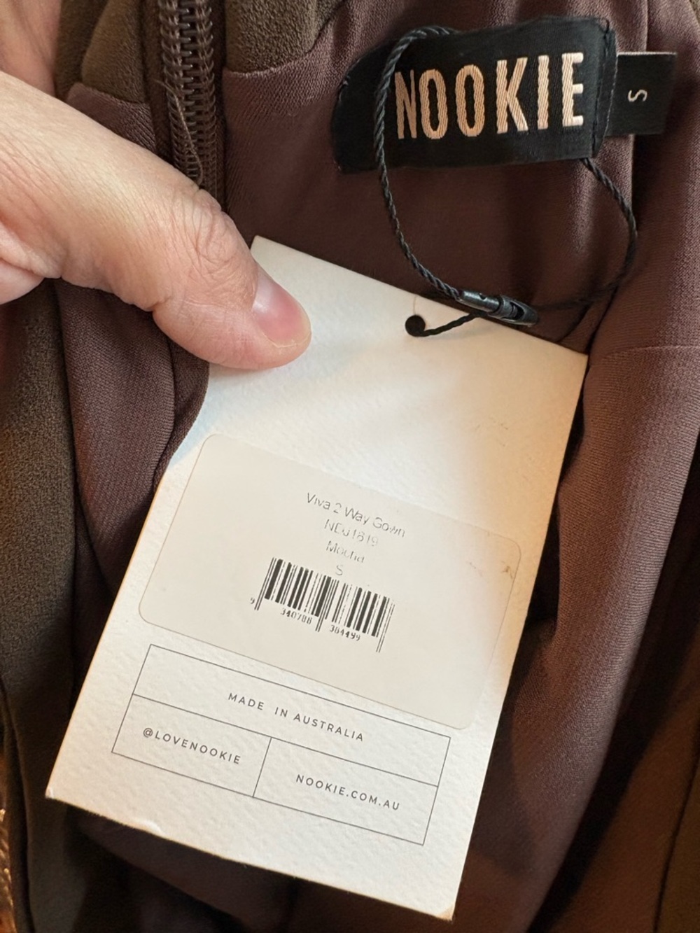 Nookie Viva 2 Way Gown NWT Mocha Size S - Picture 6 of 6